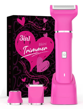 Risina front view of bikini trimmer showing sleek pink body for easy handling