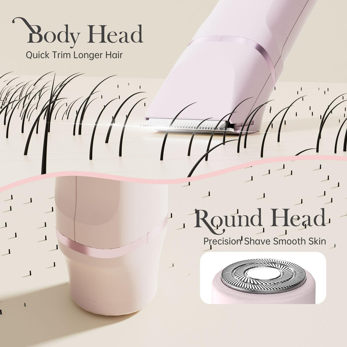 Risina ceramic blade detail highlighting rounded edges for gentle, irritation‑free glide