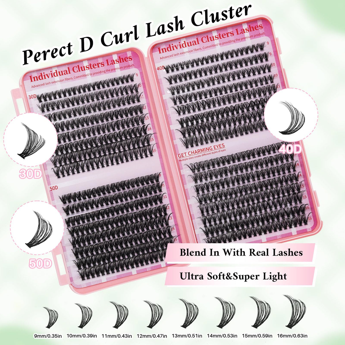RITALASH close-up of thin cluster band highlighting comfort and natural look