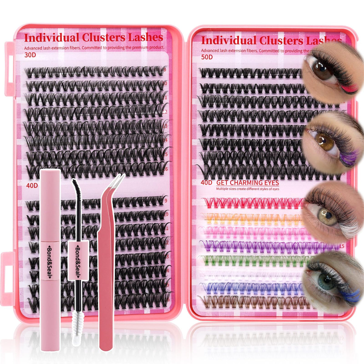 RITALASH front packaging showing full colored cluster lash kit and contents