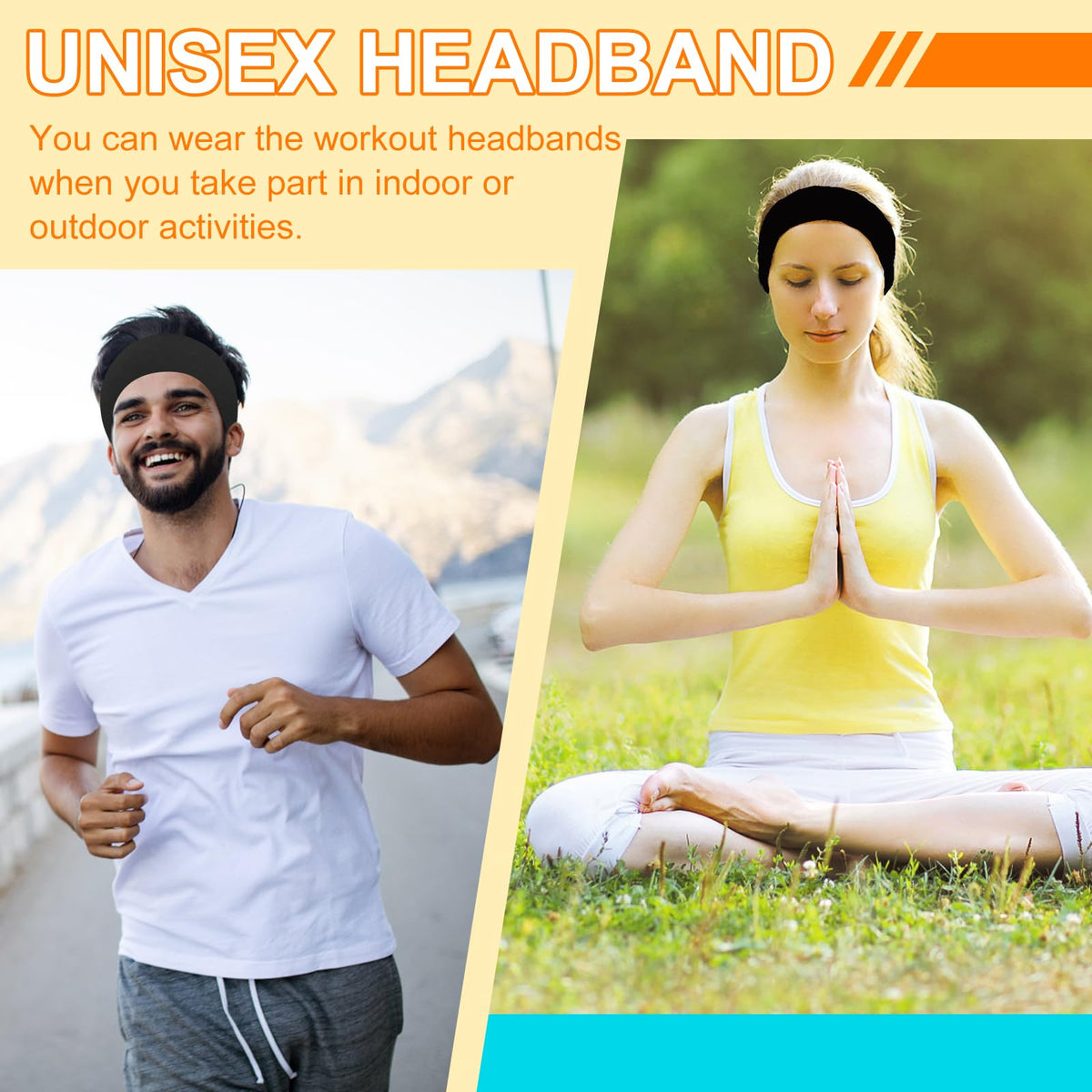RITOPER headband styled with ponytail showing secure hold and neat appearance