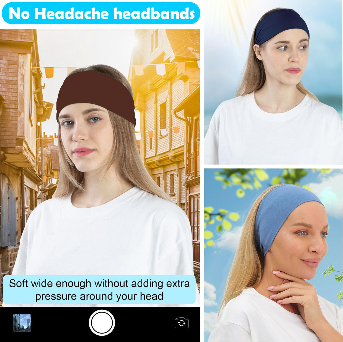 RITOPER headband used as wig cover showing smooth coverage and gentle hold benefit