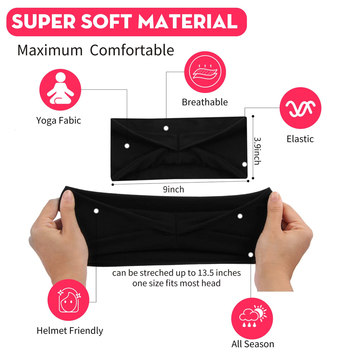 RITOPER headband worn in yoga class providing sweat control and focus