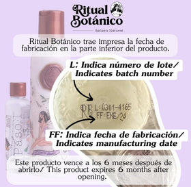 Ritual Botanico bottle staged in bathroom echoing at-home salon ritual