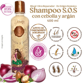 Ritual Botanico Onion Shampoo pump close-up highlighting creamy lather and nourishing argan oil