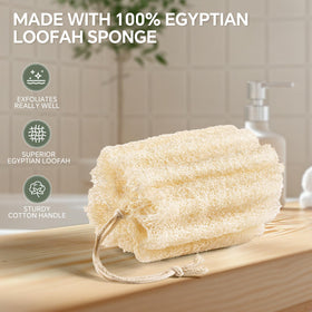RIYNIBIY close-up of loofah fibers highlighting soft exfoliating texture