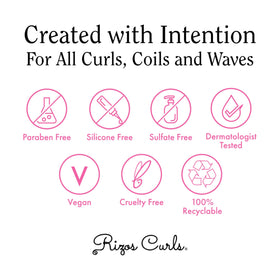 Rizos Curls before and after curls showing reduced frizz and volume