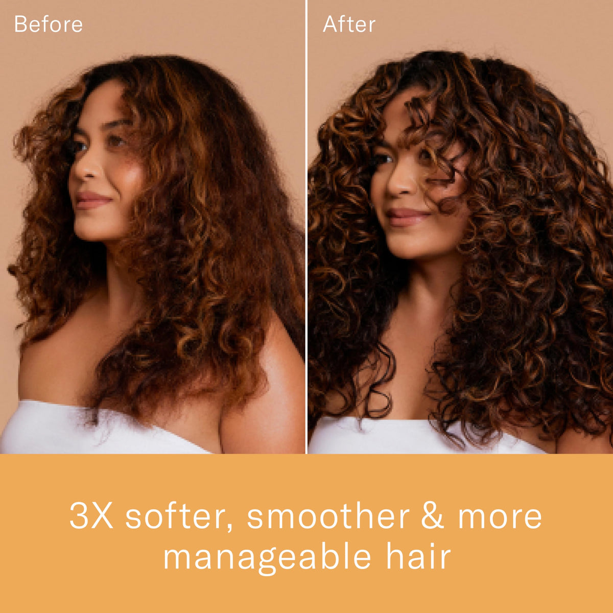 Rizos Curls before-and-after shine comparison for smoother hair