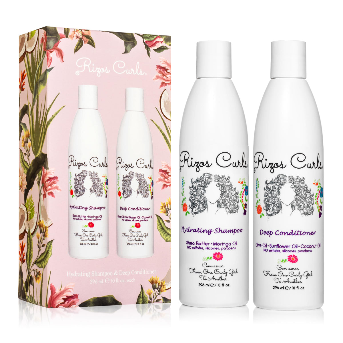Rizos Curls front packaging showing bundle and clear benefits