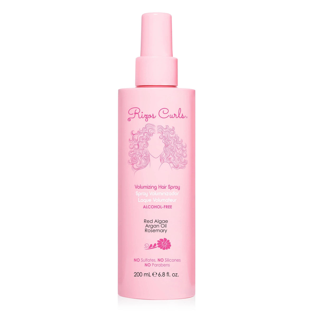 Rizos Curls front bottle shot showing sleek packaging and product benefit