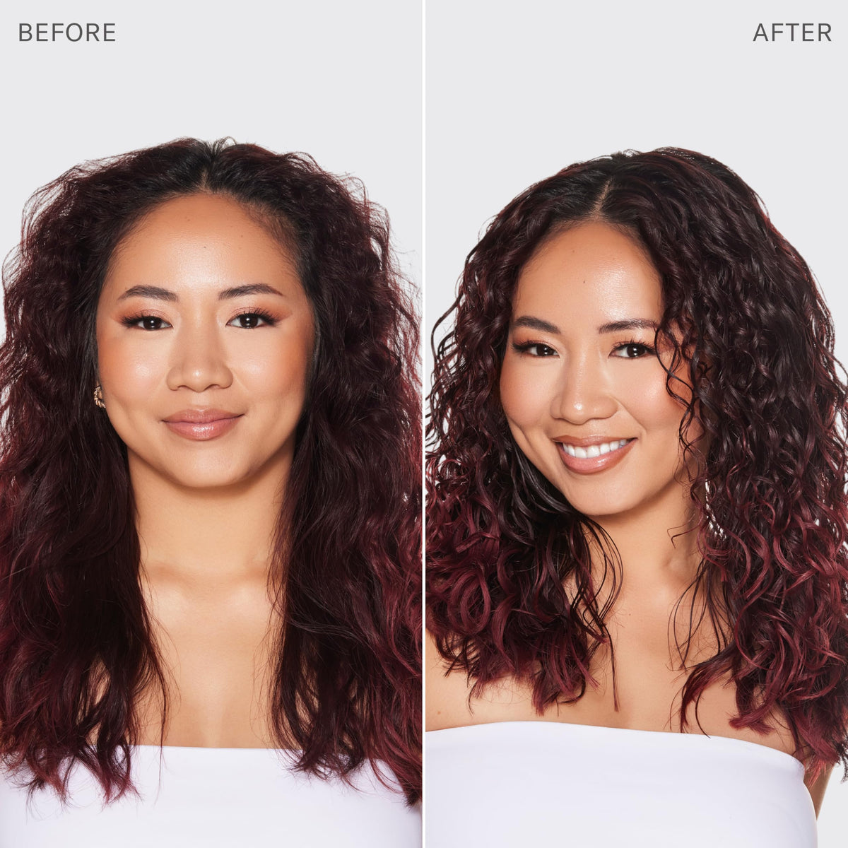 Rizos Curls diffused curly hair after styling, soft hold with natural shine benefit