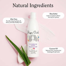 Rizos Curls ingredients shot with aloe and shea illustrating hydration benefits