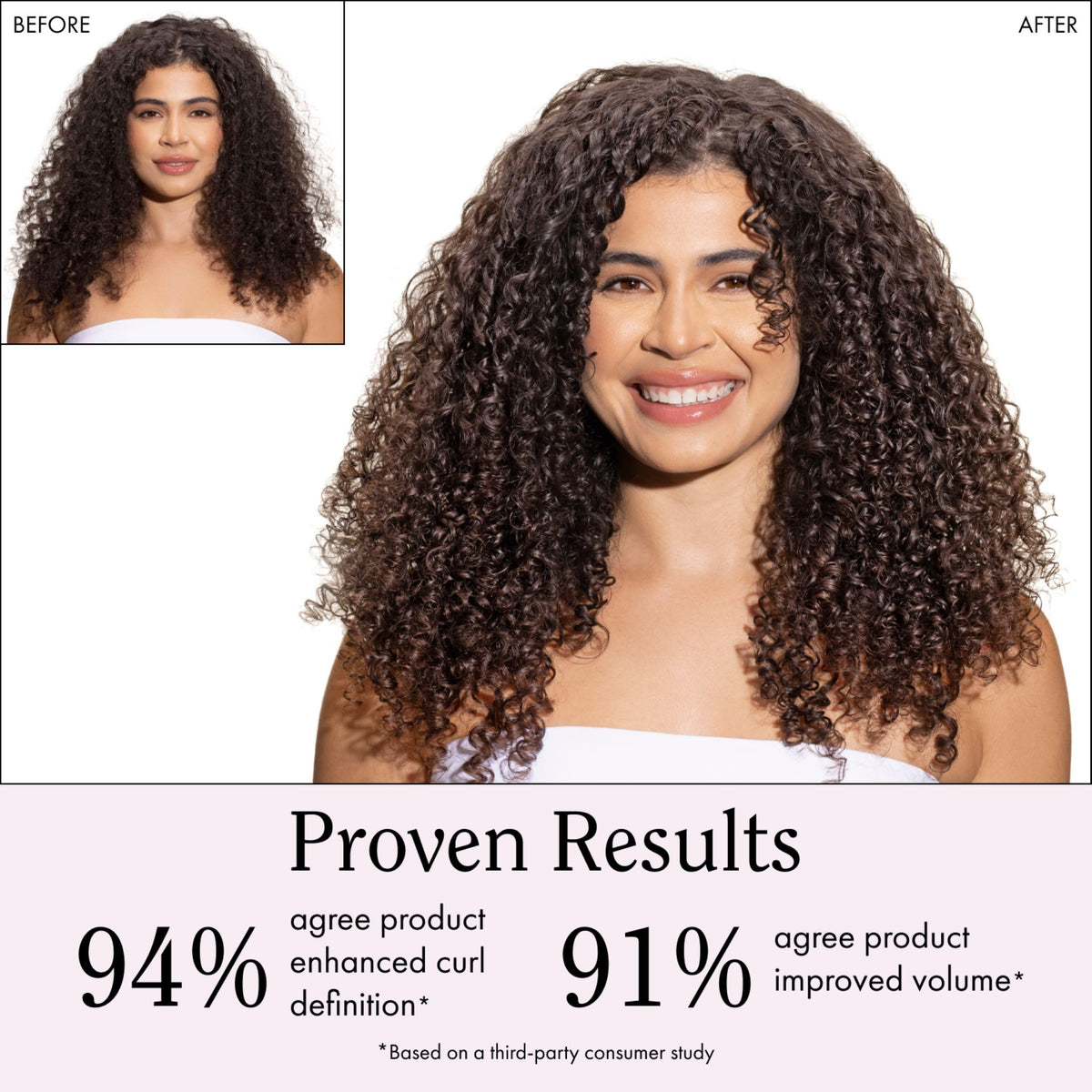 Applying Rizos Curls mousse with scrunching motion for enhanced curl definition