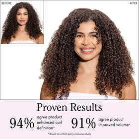Applying Rizos Curls mousse with scrunching motion for enhanced curl definition