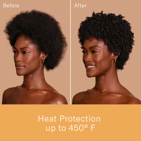 Rizos Curls pouring product onto damp hair for detangling
