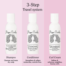 Rizos Curls hydrating shampoo pour showcasing gentle lather and moisture