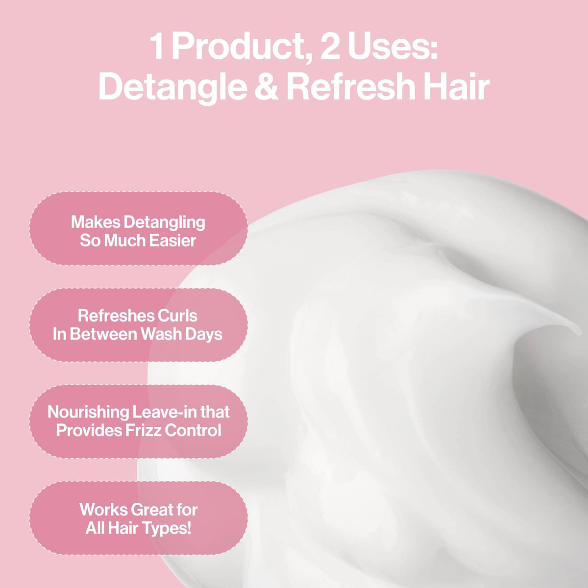 Rizos Curls texture detail on hair showing slip and reduced frizz