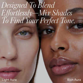 RMS Beauty applied on cheek before and after showing reduced redness