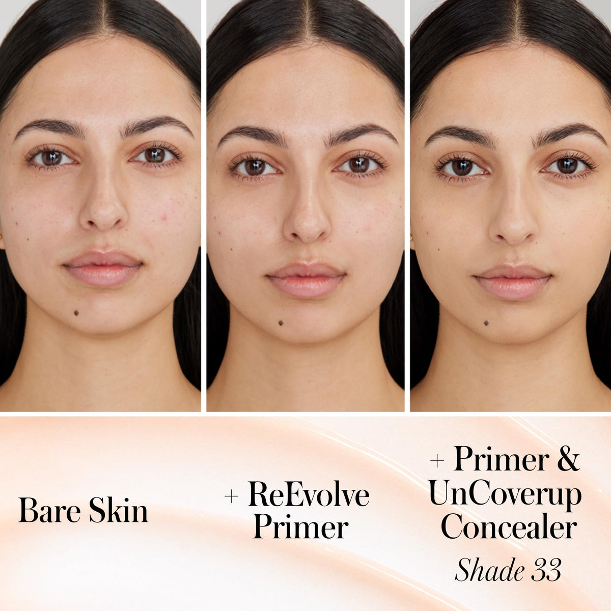 RMS Beauty primer droplet on fingertip showing fast-absorbing, non-greasy hydration