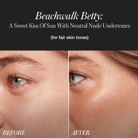RMS Beauty compact open with mirror and bronzer visible for touchups
