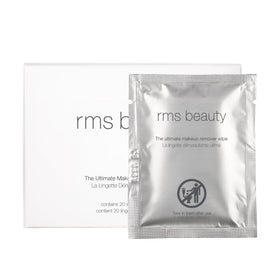 RMS Beauty front packaging of individually wrapped wipes shows product convenience and freshness