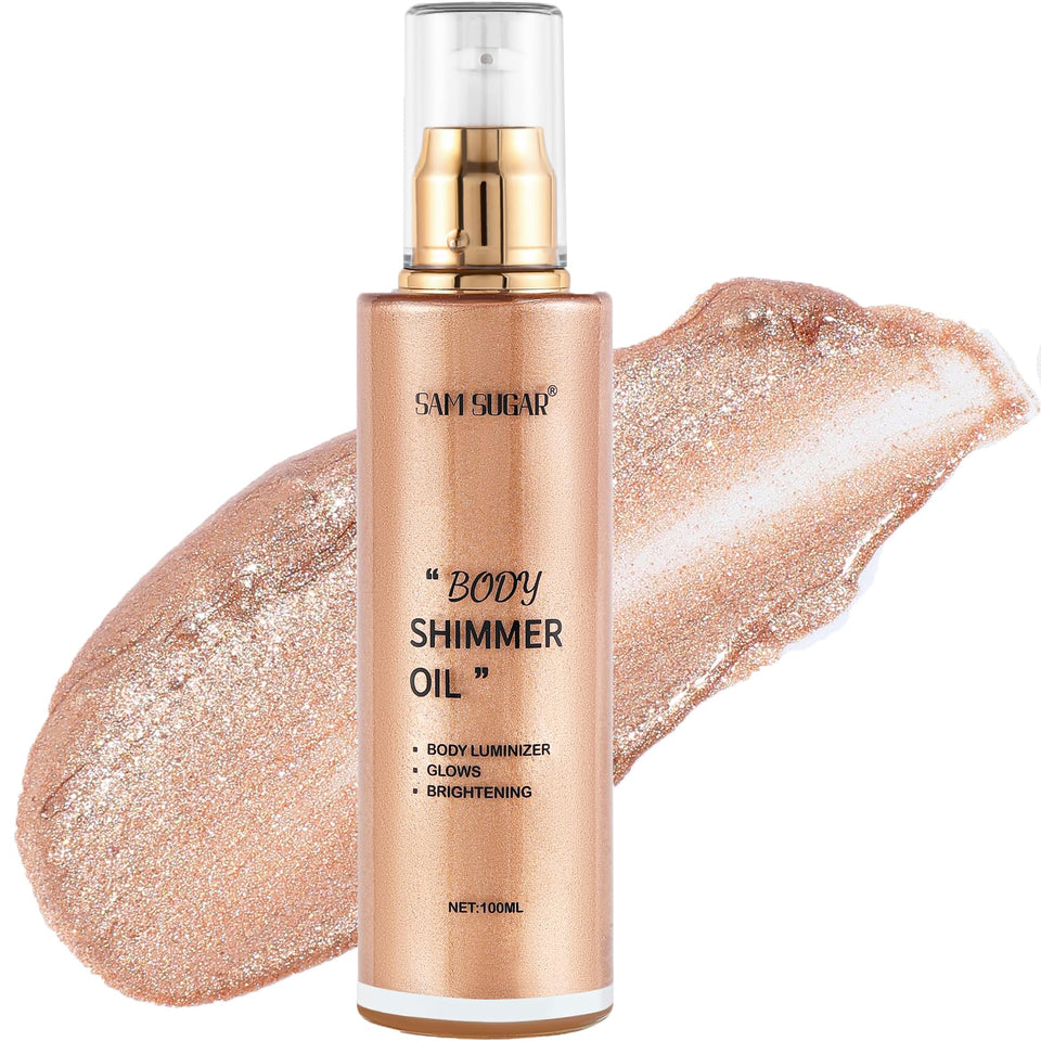 RMYHIG bottle front view showing rose gold shimmer and elegant packaging benefit