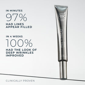RoC applied to crow's feet area showing instant plumping effect