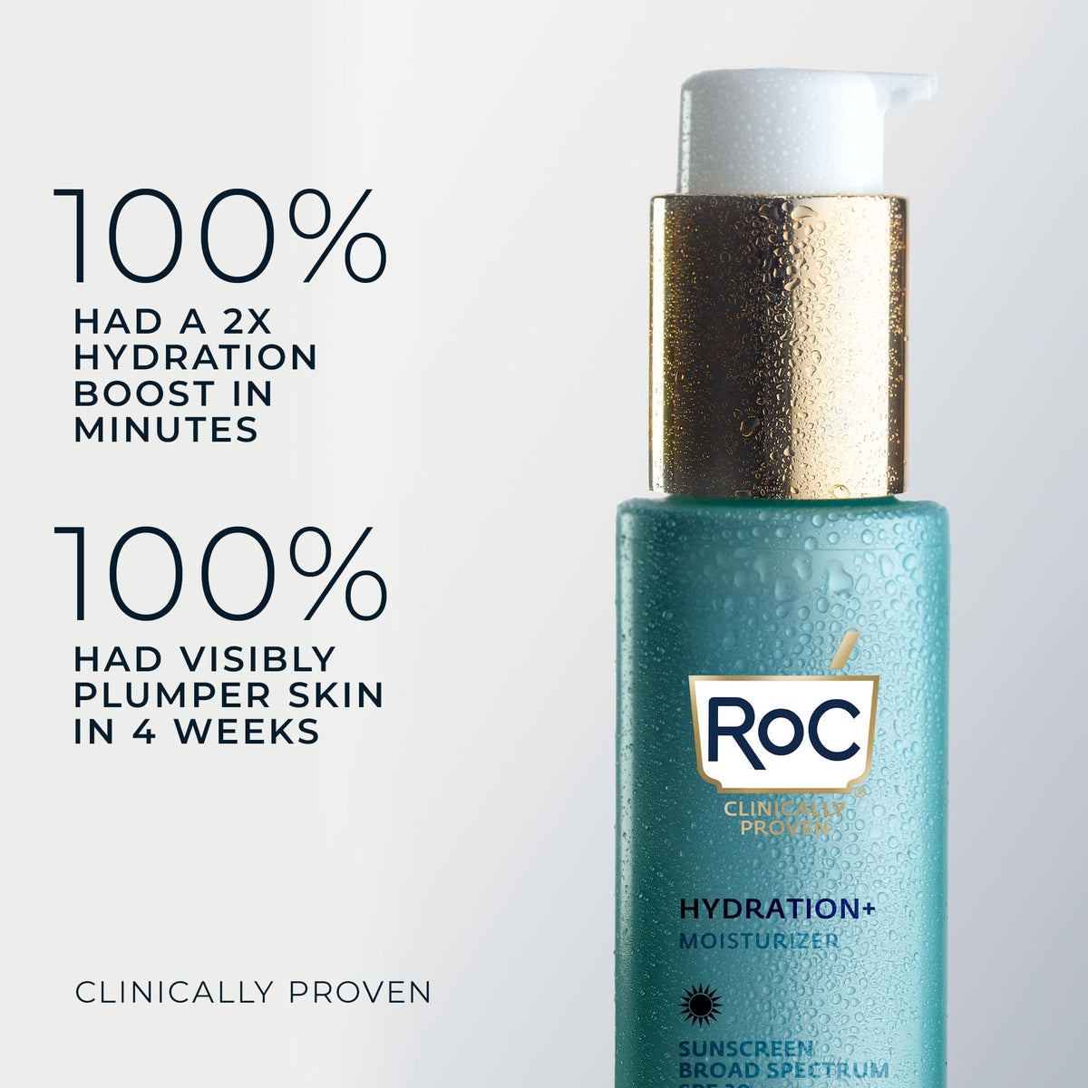 RoC moisturizer applied on hand, demonstrating hydrating, plumping effect