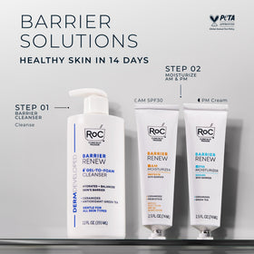 RoC ingredients display with ceramides and green tea for barrier support