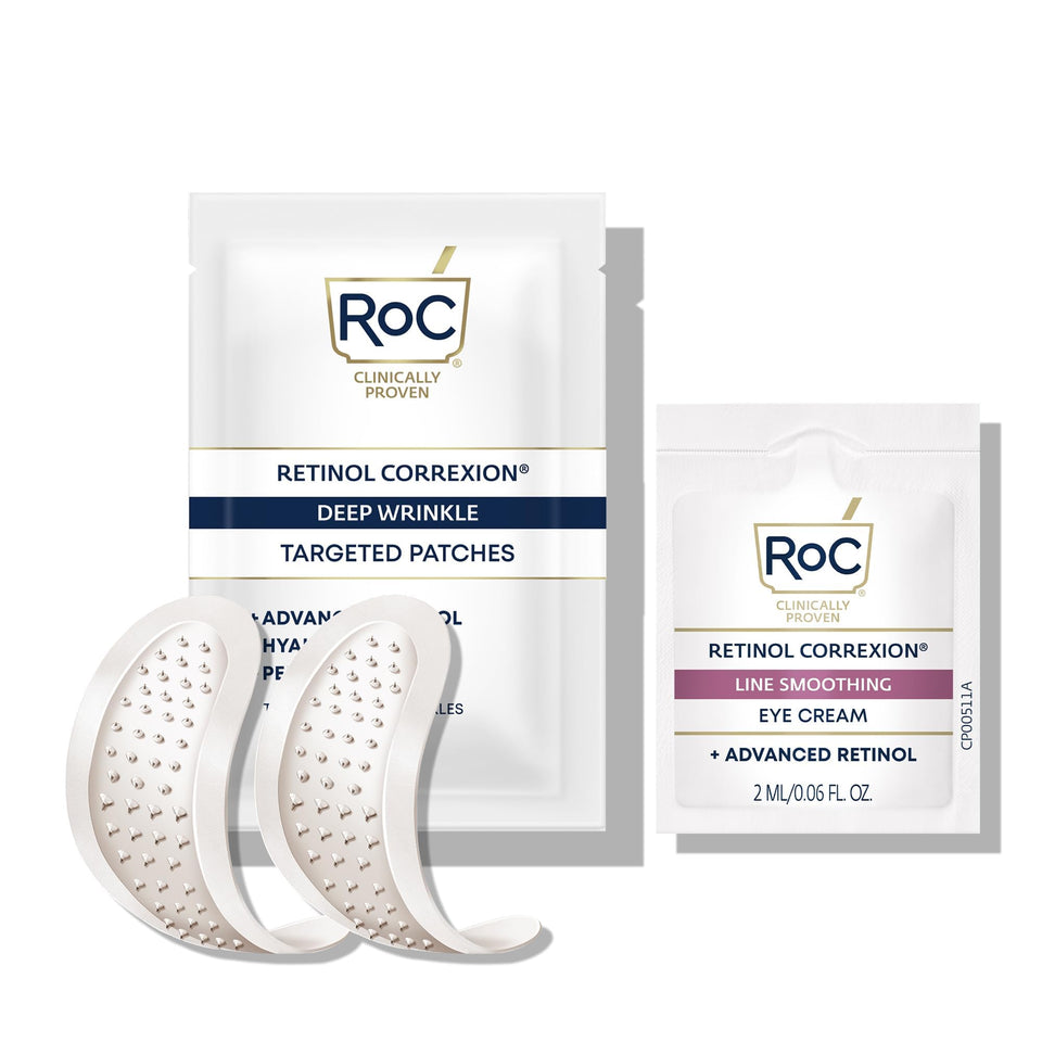 RoC front packaging showing product and benefits for targeted wrinkle treatment