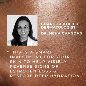 Evening skincare scene with RoC jar on vanity conveying nightly routine comfort