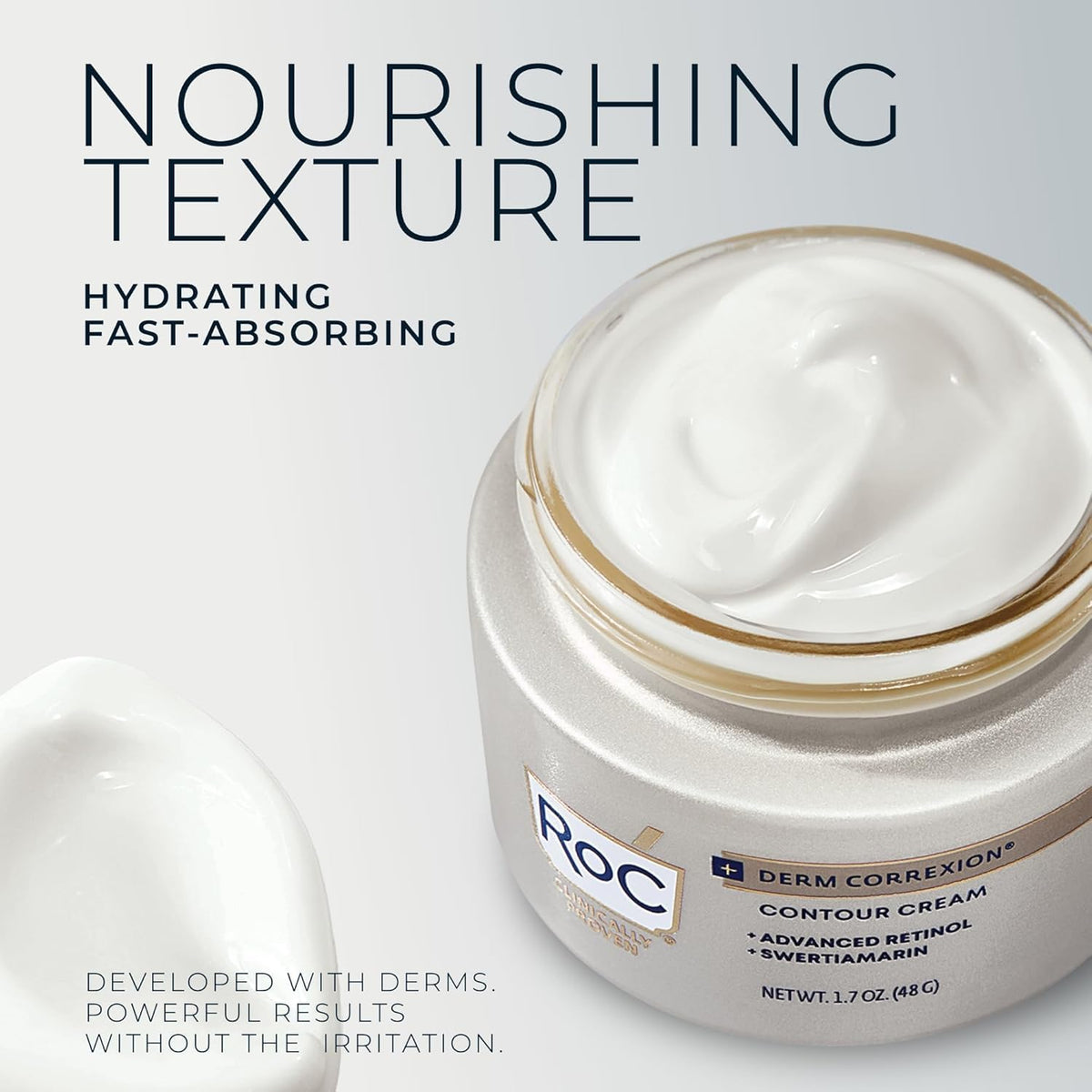 RoC clinical results graphic suggesting firmer and smoother skin