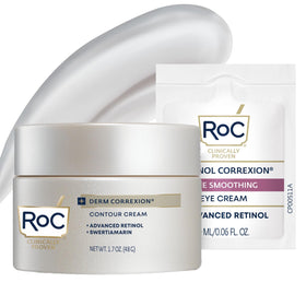 RoC front packaging showing product and benefits for visible lift