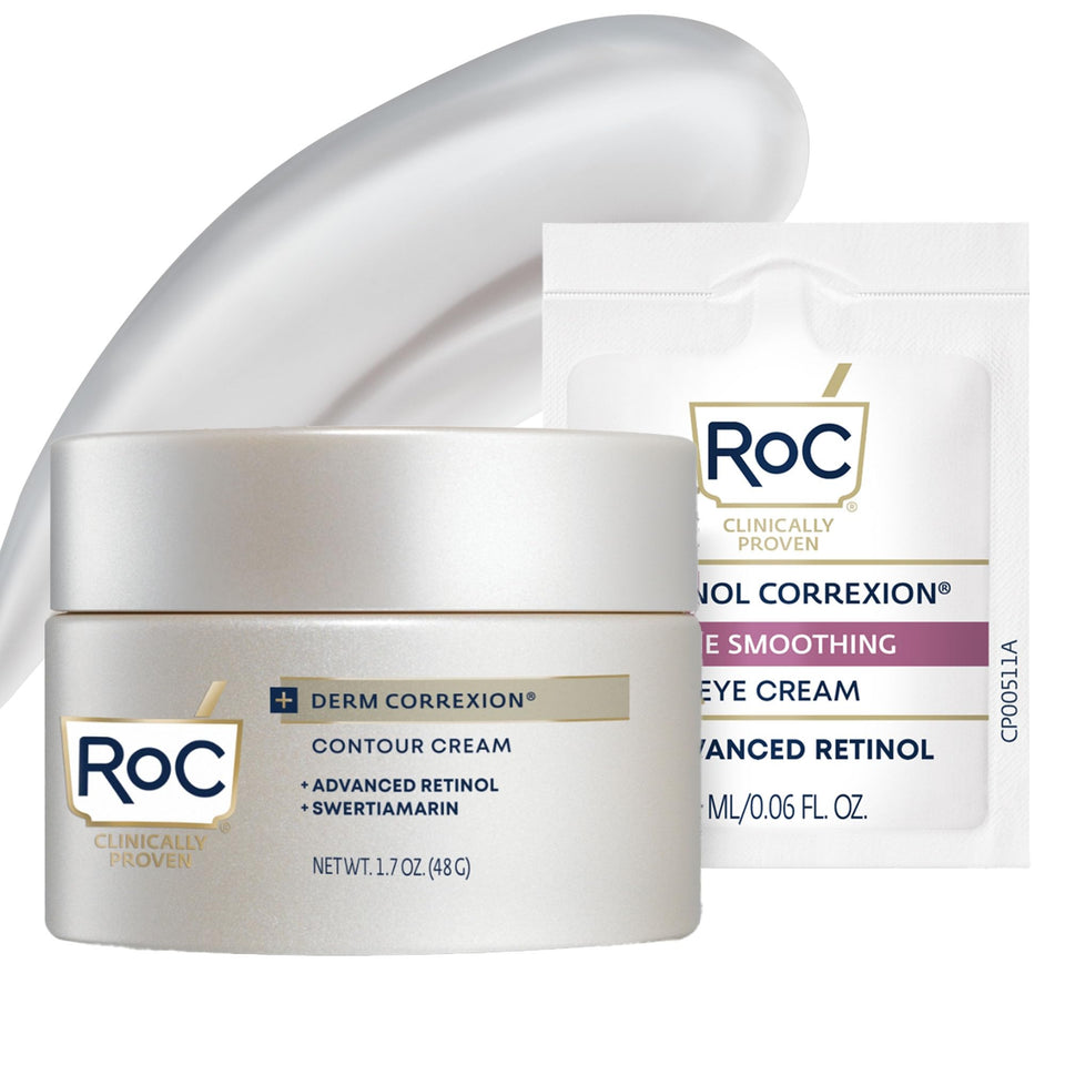 RoC front packaging showing product and benefits for visible lift