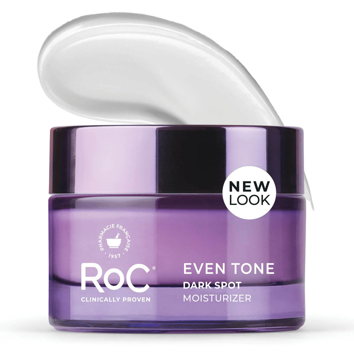 RoC jar front view showing product branding and sleek packaging benefit: recognizable trusted formula