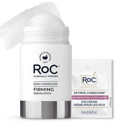 RoC firming serum stick front view compact travel-friendly application benefit