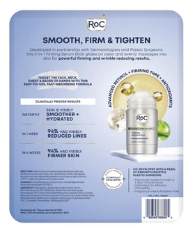 RoC firming serum stick side angle with cap off, precise targeted application benefit