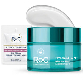 RoC jar front view showing product packaging and easy recognition benefit