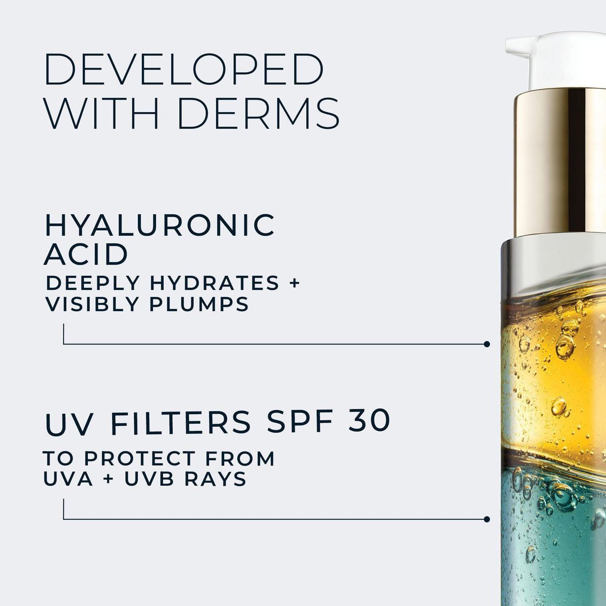 RoC ingredients list closeup highlighting 1.5% hyaluronic acid for hydration