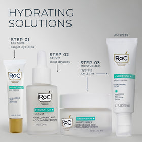 RoC products on bathroom vanity showing daily skincare routine setup