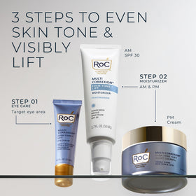 RoC on morning vanity illustrating brighter, more awake eyes
