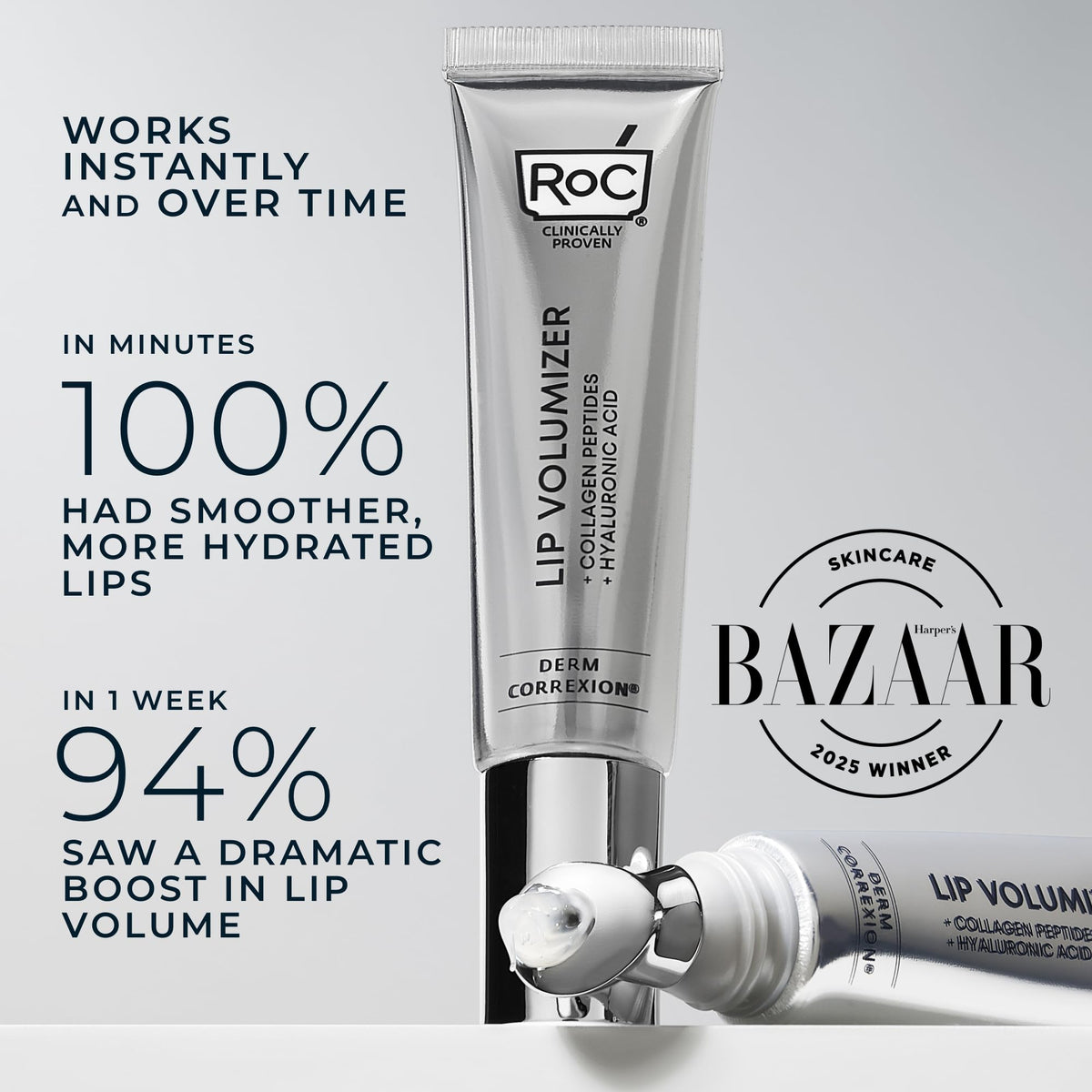 RoC hyaluronic ingredient highlight demonstrating volumizing benefit