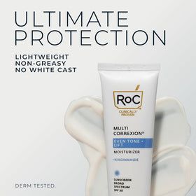 RoC creamy lotion texture close-up showing smooth lightweight finish