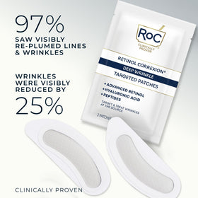 RoC patch applied to crow’s feet demonstrating targeted smoothing effect