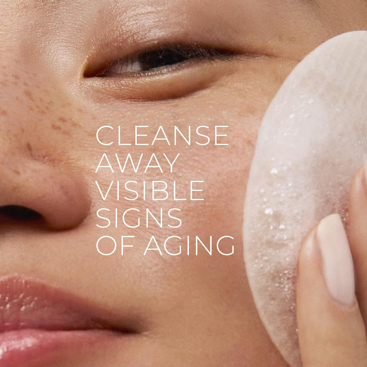 RoC textured side lightly buffing skin to sweep away dulling impurities