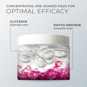 RoC open tub displaying the 28 single-use exfoliating disks neatly stacked