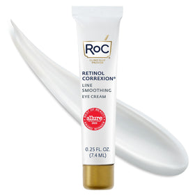 RoC front packaging showing the mini retinol eye cream and clear labeling benefits