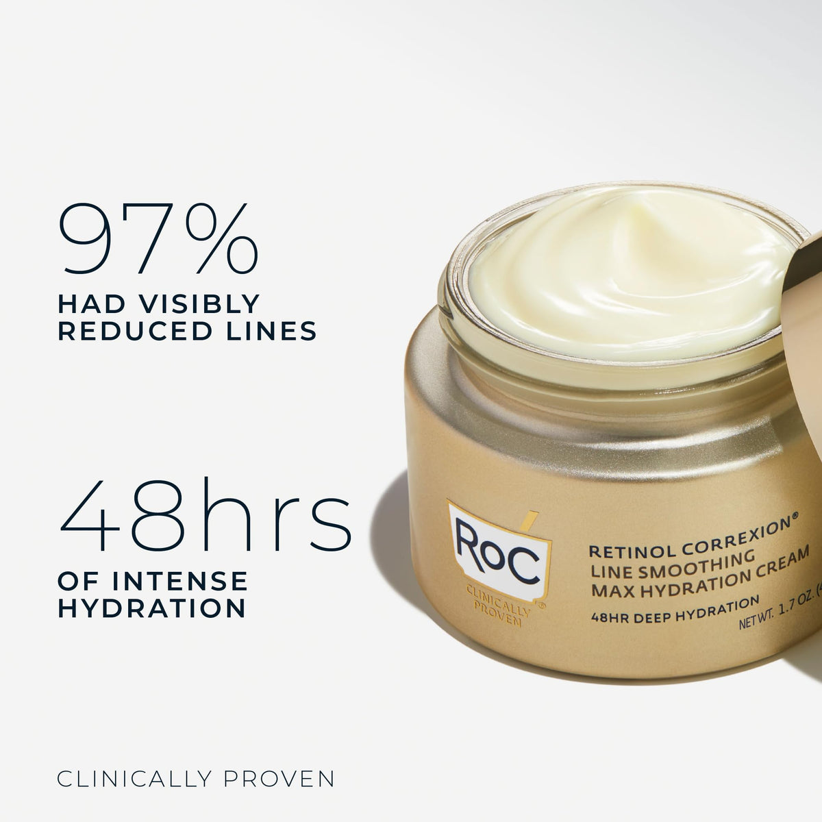 RoC hyaluronic acid ingredient close-up highlighting deep hydration