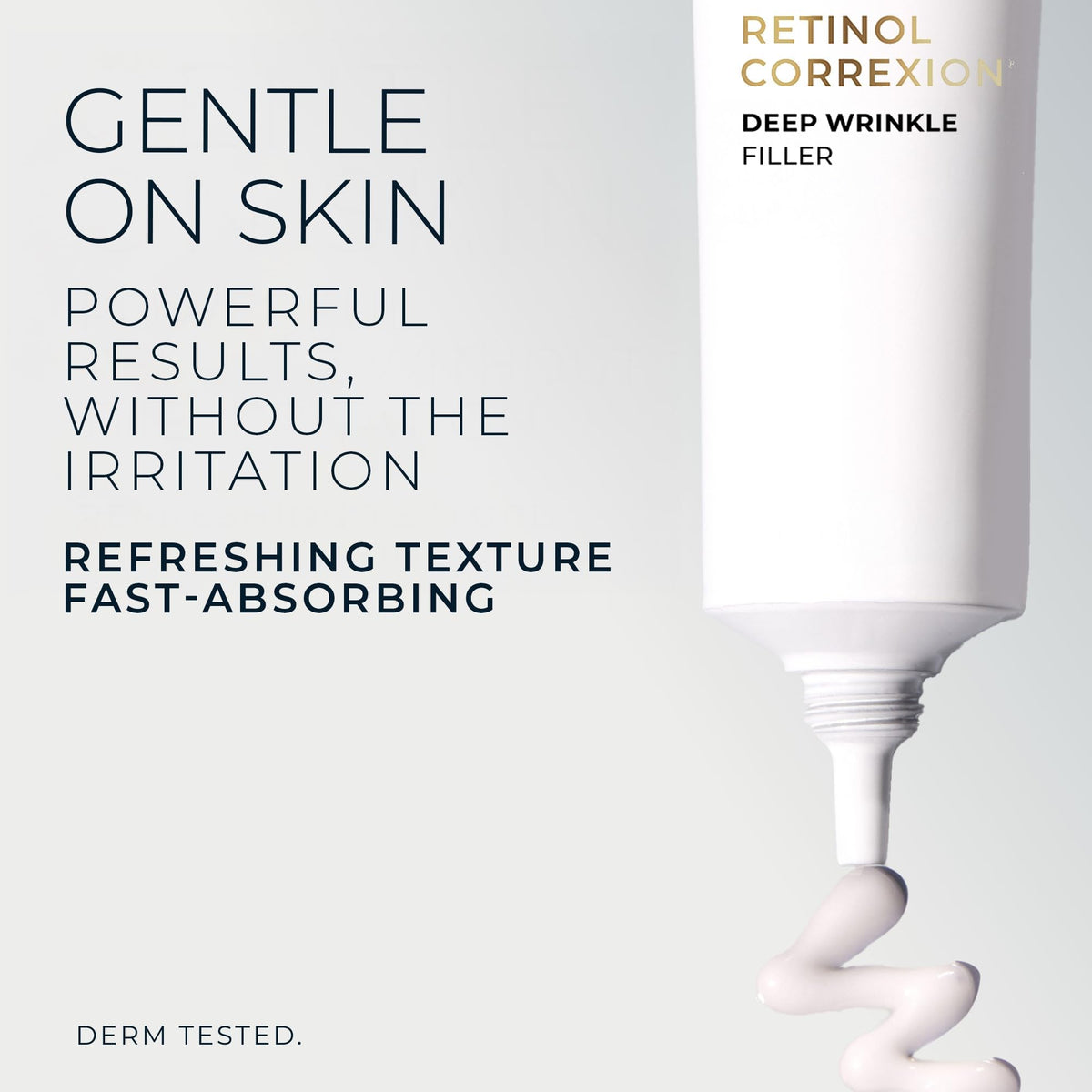 RoC label highlighting hyaluronic acid and retinol for visible smoothing