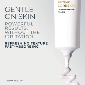 RoC label highlighting hyaluronic acid and retinol for visible smoothing